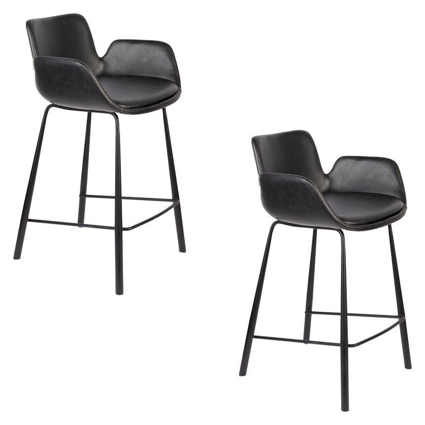 Brit LL textile leather low bar stool