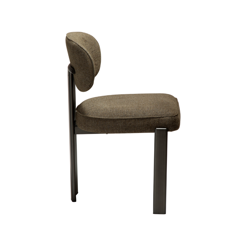 Glam bouclé chair with antique legs