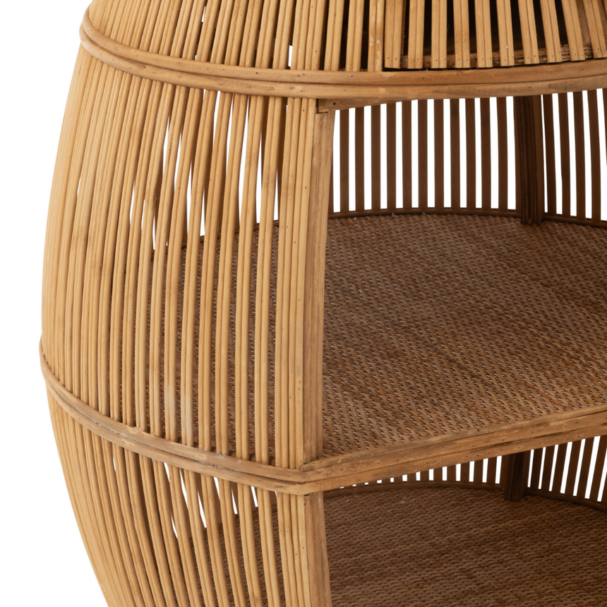 Barrel rattan lerakóasztal