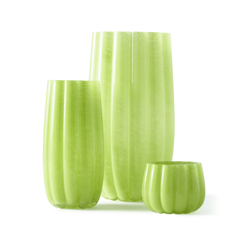 Melon glass candle holder