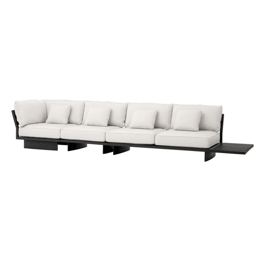 Royal Palm szövet kerti kanapé fekete lábbal