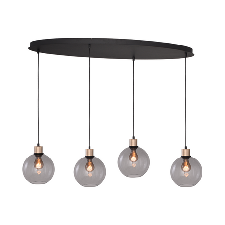 Lava 3-bulb dark gray glass pendant lamp
