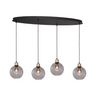 Lava 3-bulb dark gray glass pendant lamp