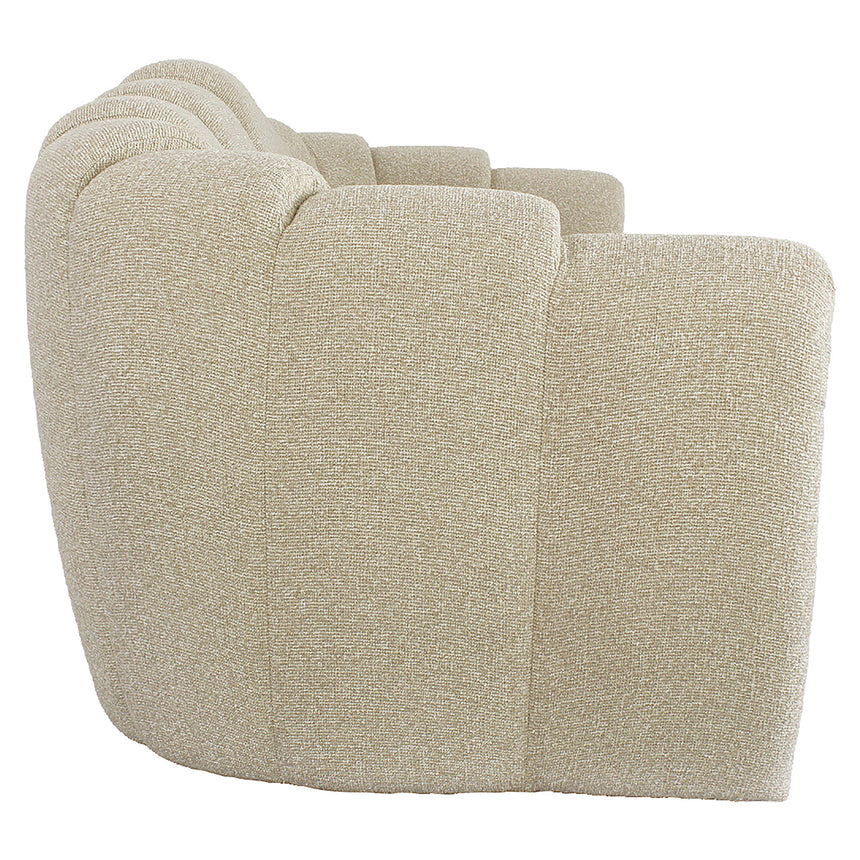 Croissant 3 személyes kanapé – Prémium kárpitozással és tömörfa vázzal