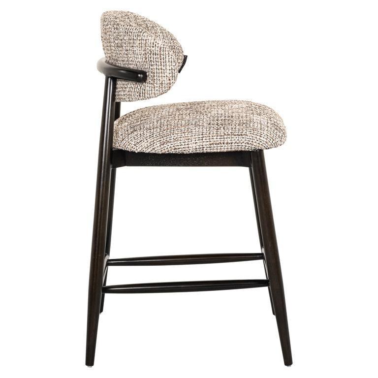 Cherry fabric low bar stool