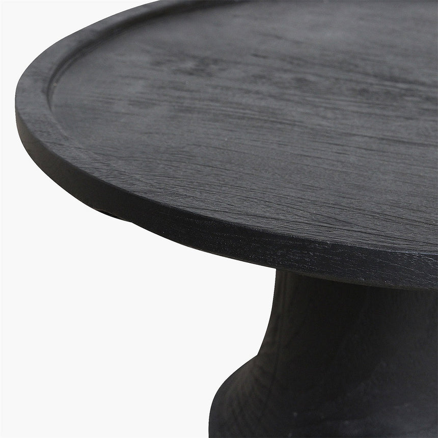 Nero Midnight wooden side table