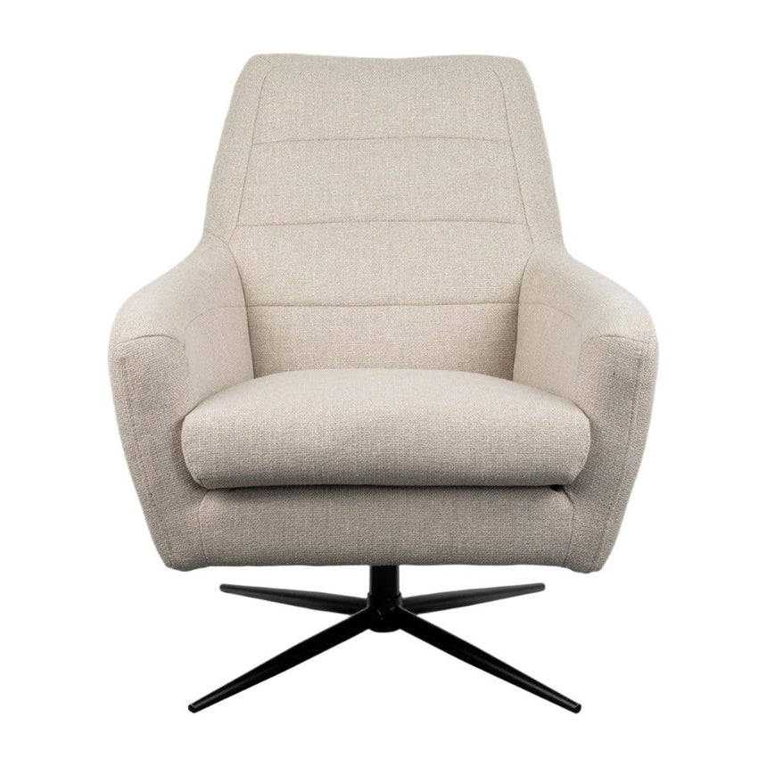 Fur swivel armchair