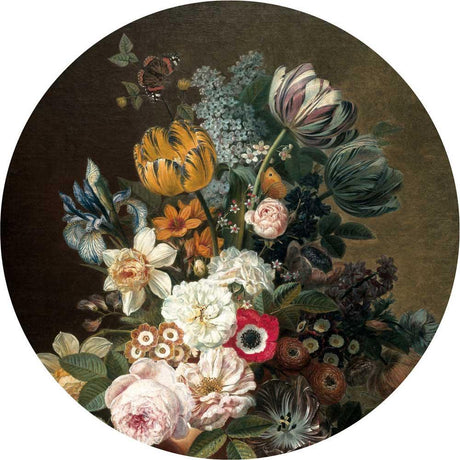 Golden Age Flowers 2, kerek tapéta-0
