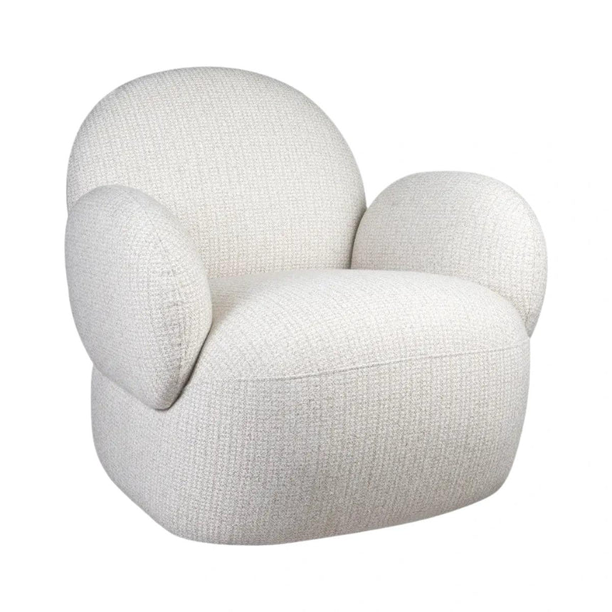Cotton swivel armchair
