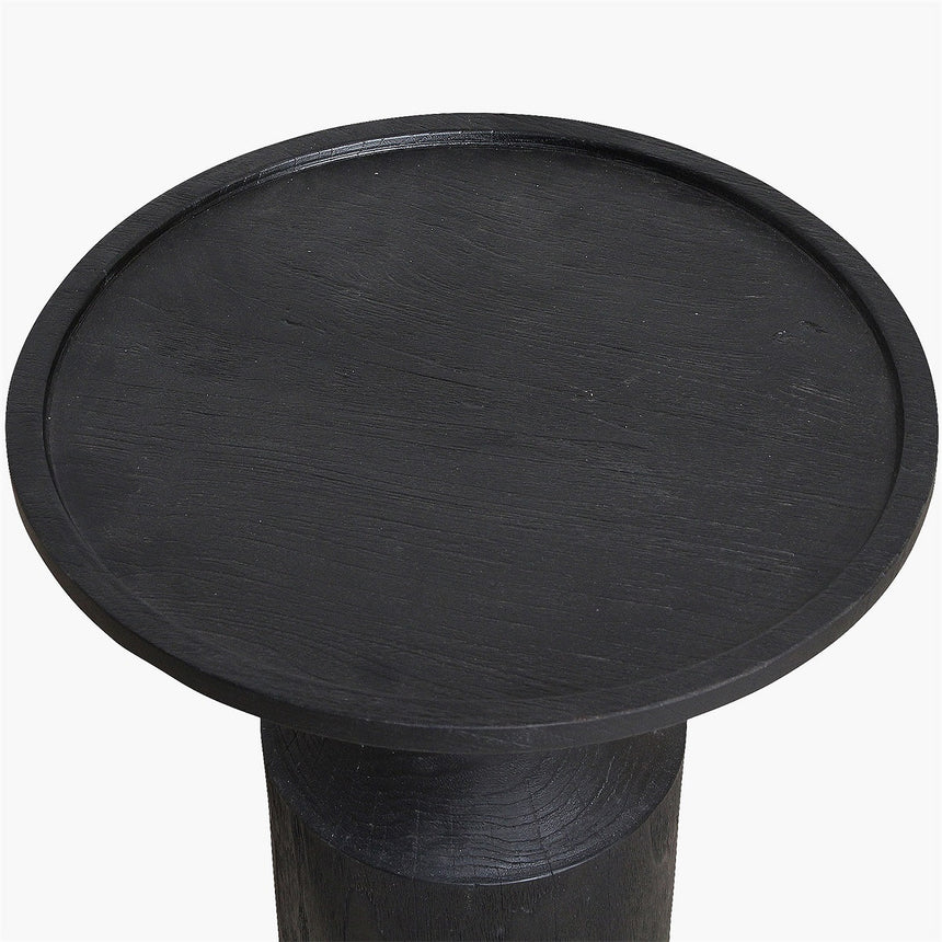 Nero Midnight wooden side table