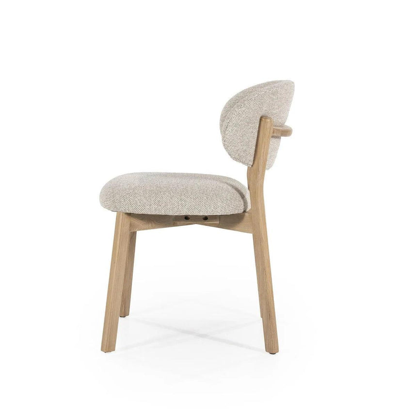 Mikky fabric chair with natural legs
