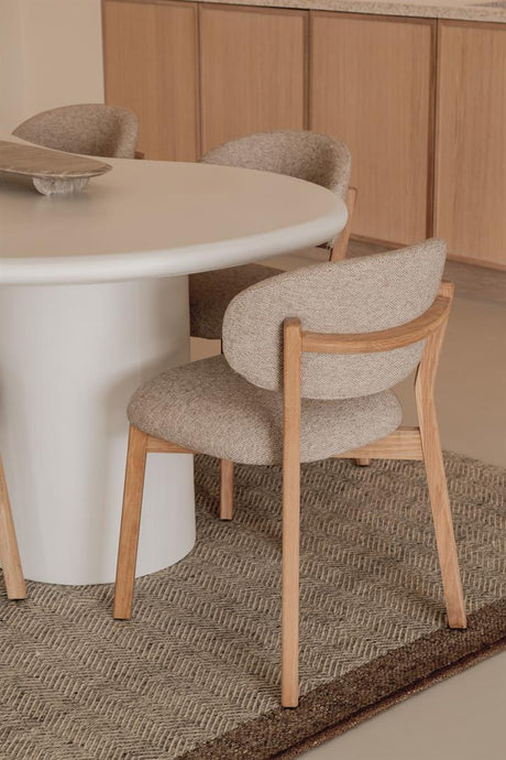 Mikky fabric chair with natural legs