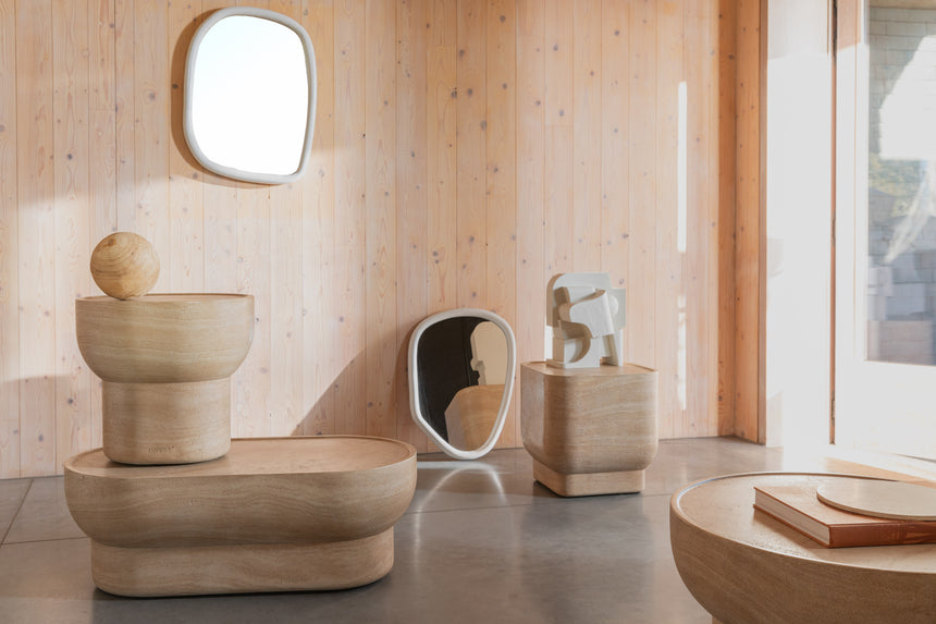 Noble beton dohányzóasztal ovális