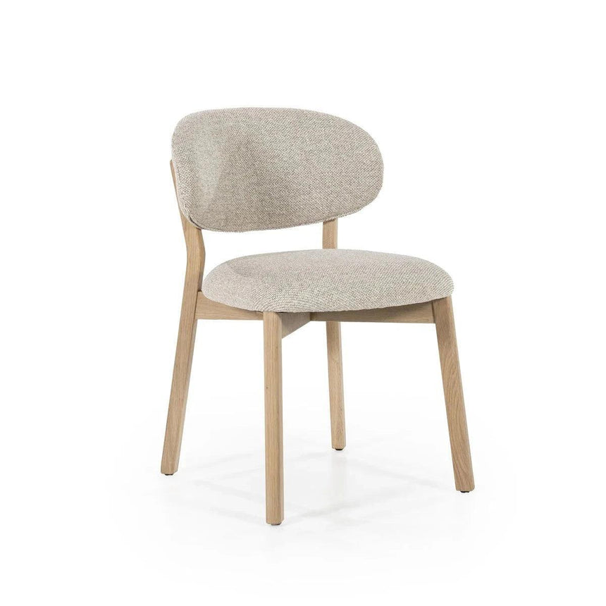 Mikky fabric chair with natural legs