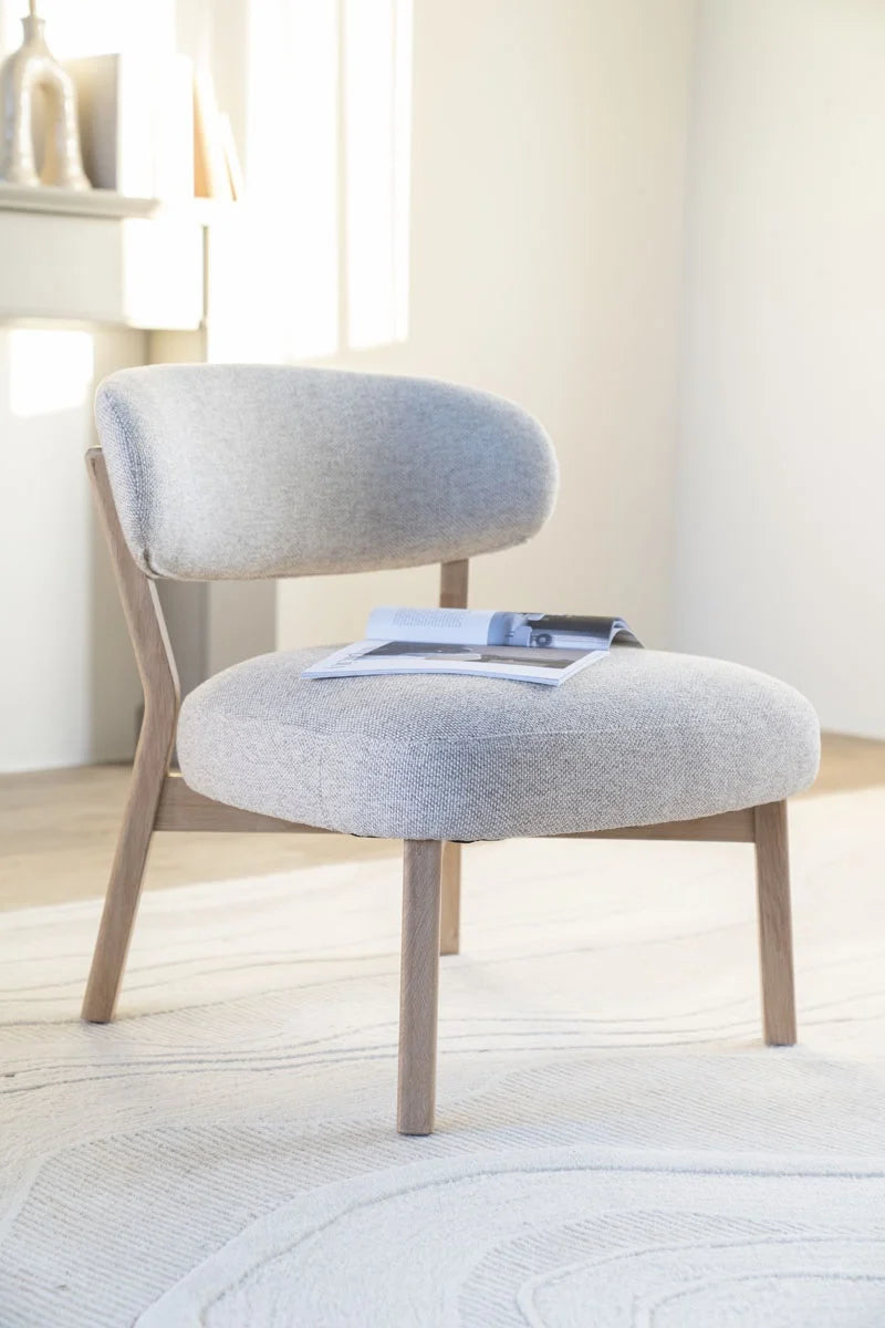Mikky fabric chair with dark brown legs