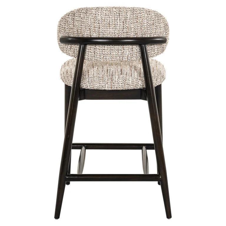 Cherry fabric low bar stool