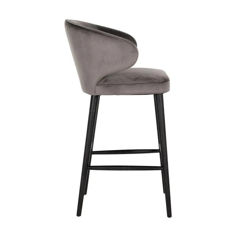 Indigo velvet bar stool