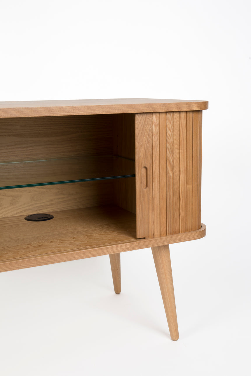 Barbier wooden chest of drawers with sliding doors