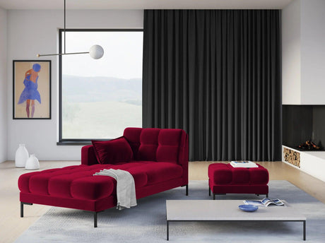 Mamaia velvet pouf with black legs