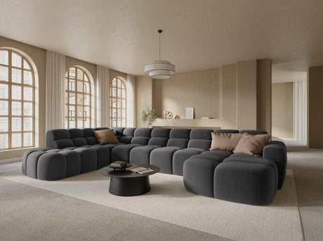 Lisa U-shaped velvet sofa with left corner unit