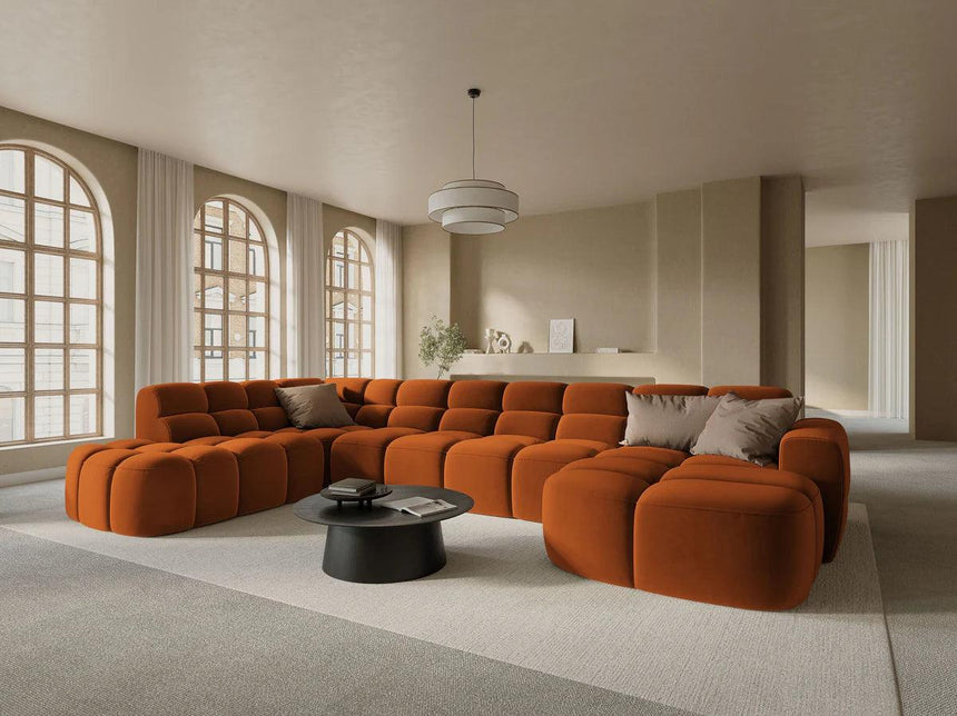 Lisa U-shaped velvet sofa with left corner unit