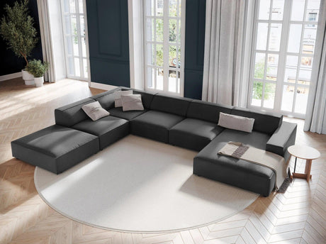 Jodie U-Shaped Velvet Sofa with Left Corner Sectional