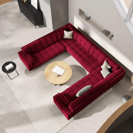 Mamaia U alakú bársony kanapé arany lábbal