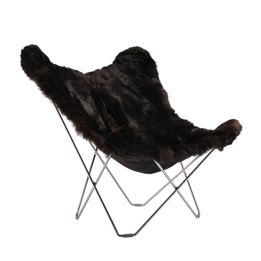 Iceland Mariposa báránybőr fotel króm váz-3