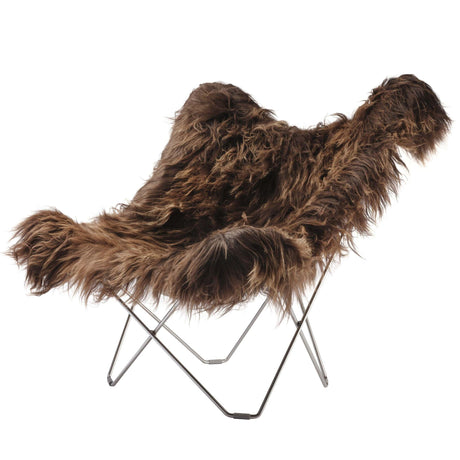 Iceland Mariposa long báránybőr fotel króm váz-0