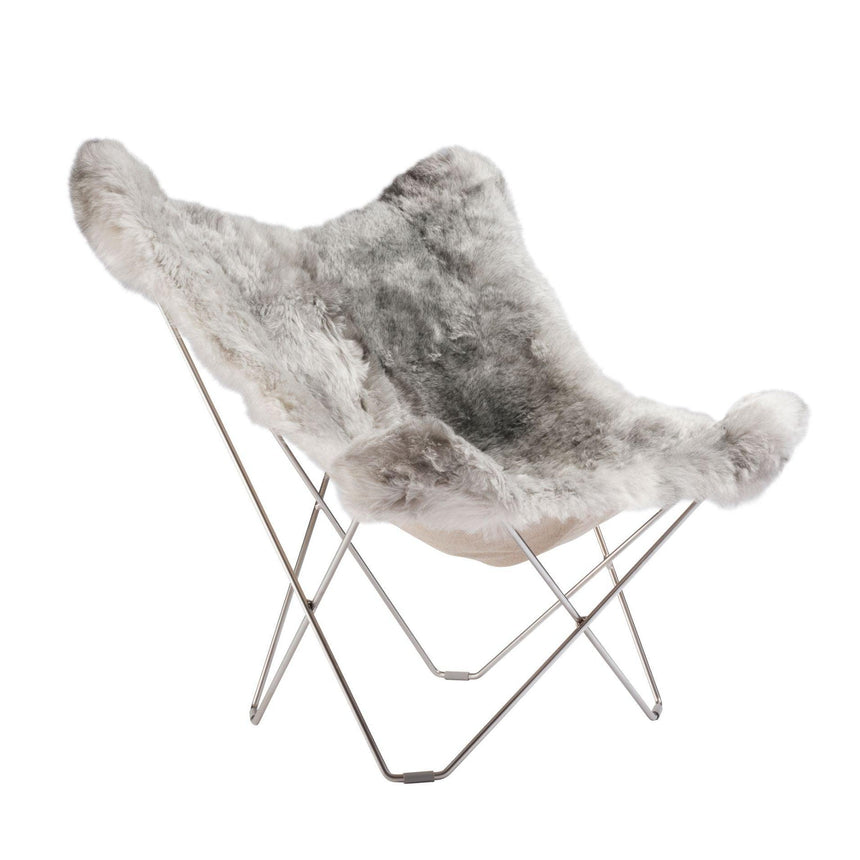 Iceland Mariposa báránybőr fotel króm váz-2