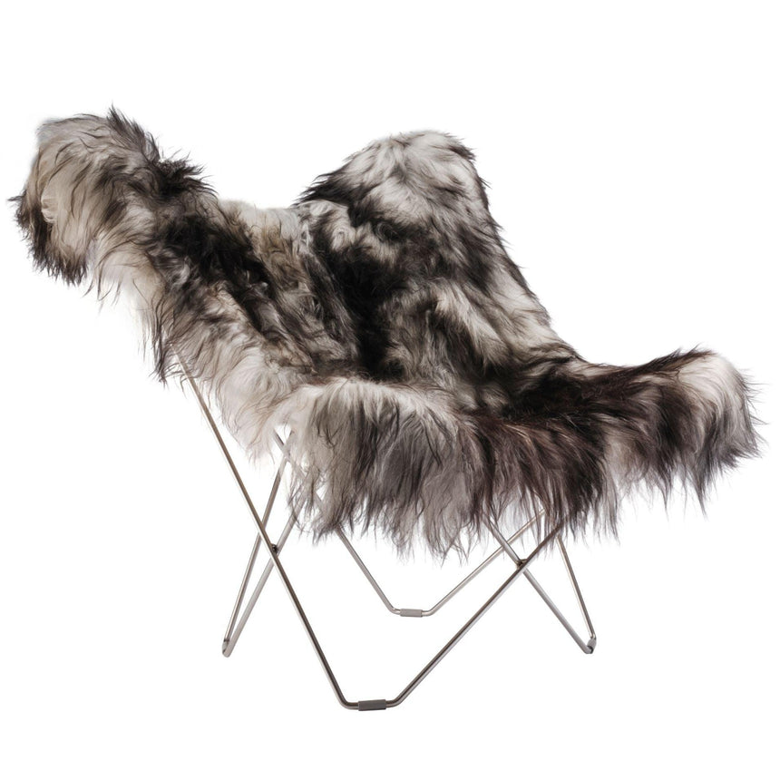 Iceland Mariposa báránybőr fotel króm váz-4