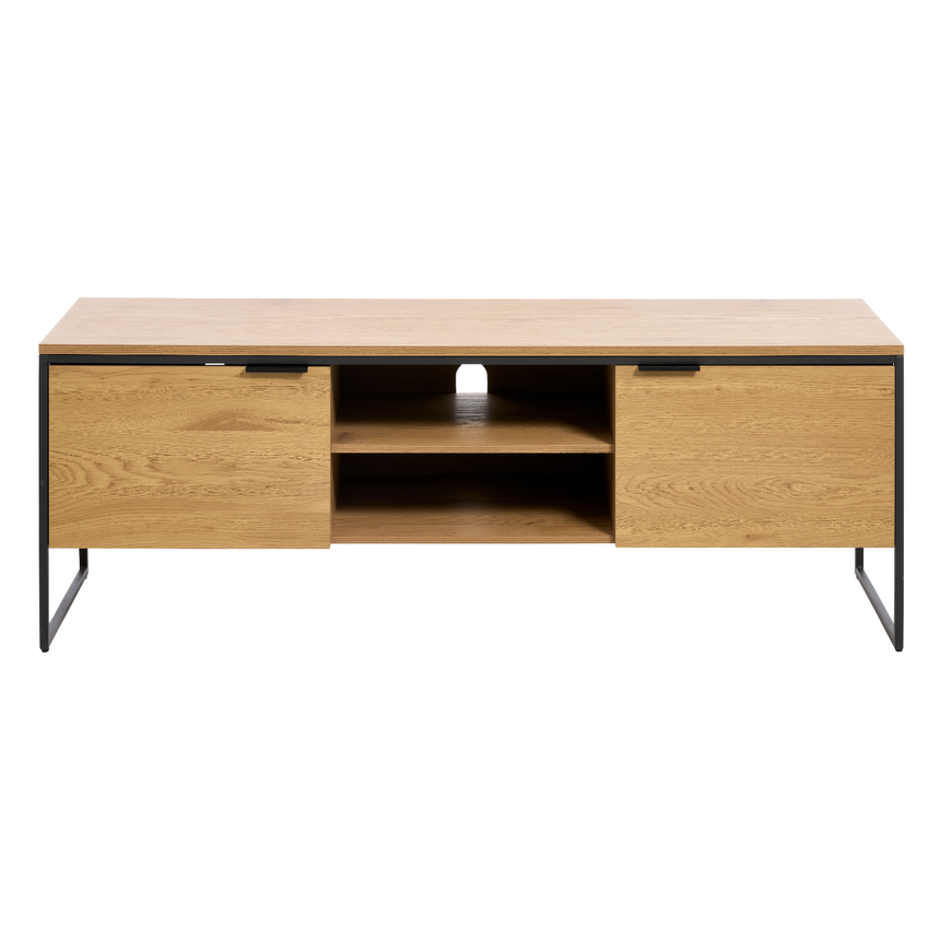 Cesura TV-szekrény – Tölgy furnér hatású felülettel és fekete fém vázzal