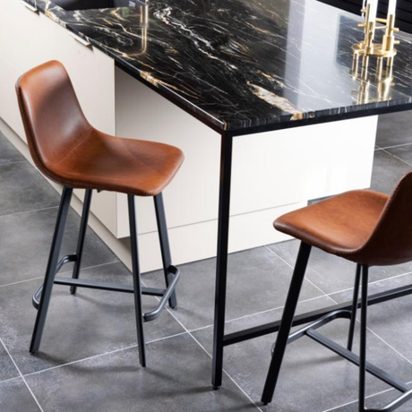 Oregon extra low textile leather bar stool