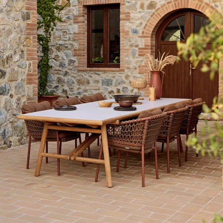 Sticks kerámia kerti asztal fa lábbal 280x100