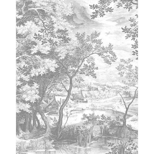 Engraved landscapes 4 négyzet alakú tapéta panel-0