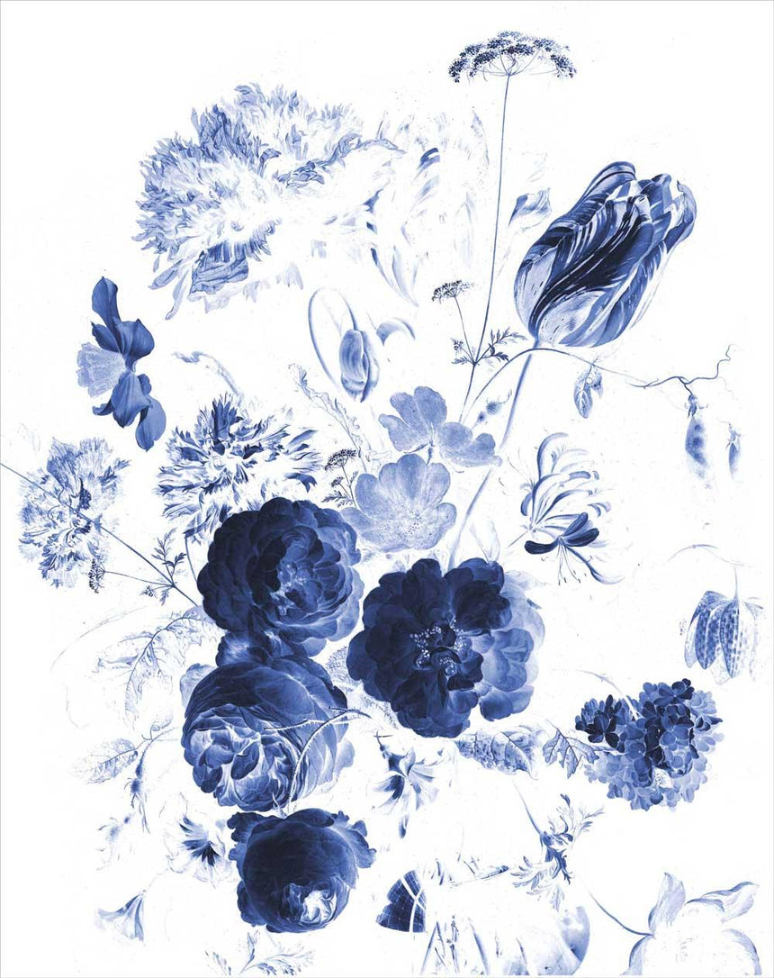 Royal blue flowers 1 négyzet alakú tapéta panel-0