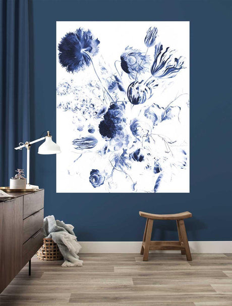 Royal blue flowers 2 négyzet alakú tapéta panel-1
