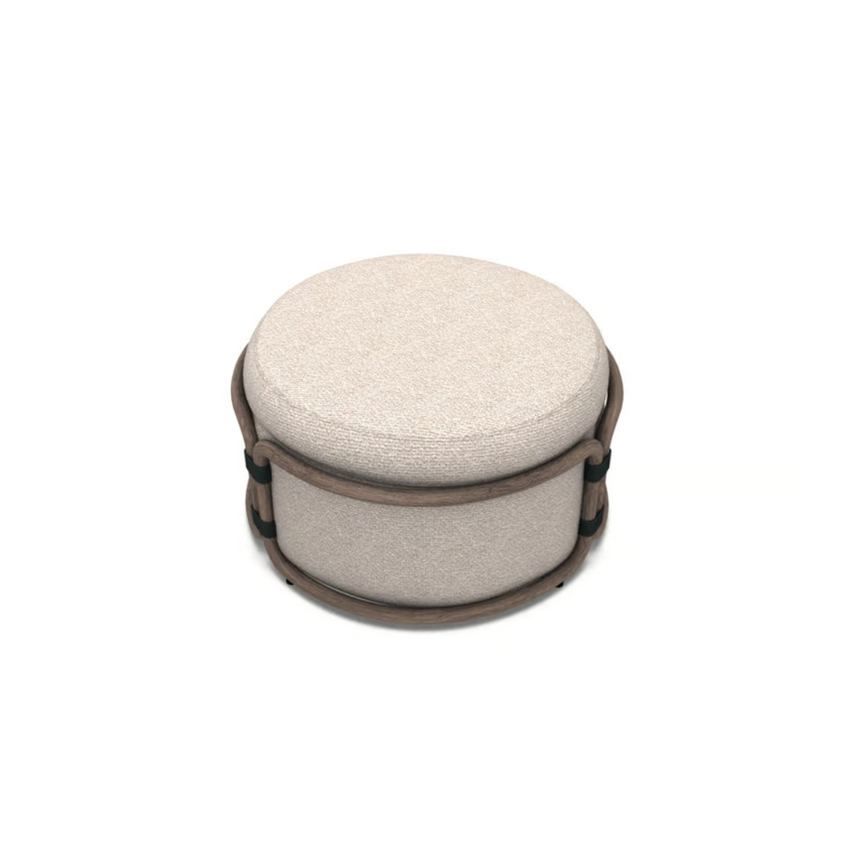 Rattan garden pouf