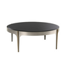 Artemisa black mirror glass coffee table with decorated legs Ø94