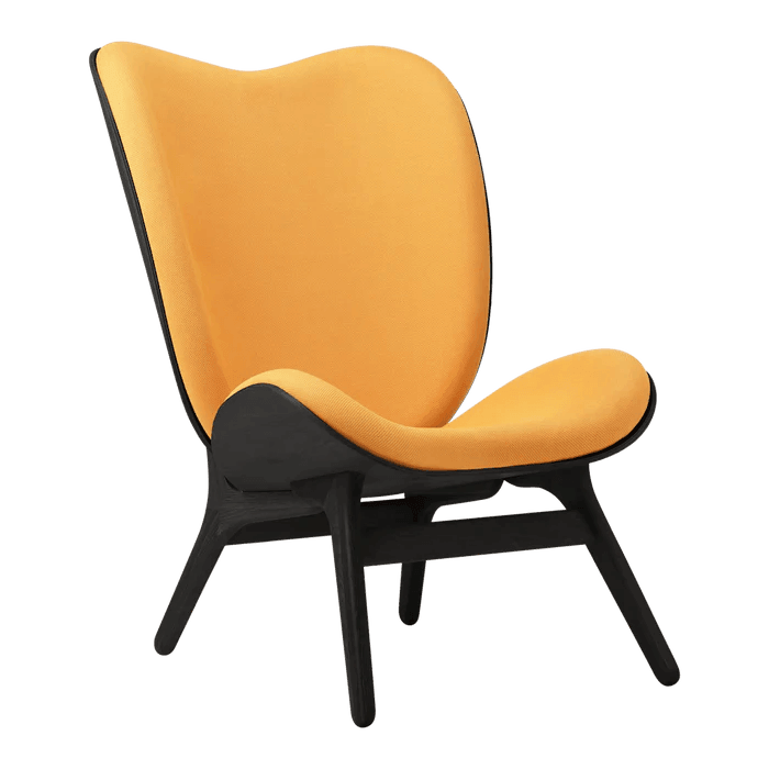 The Conversation Piece fabric high chair with black frame
