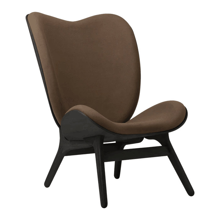 The Conversation Piece fabric high chair with black frame