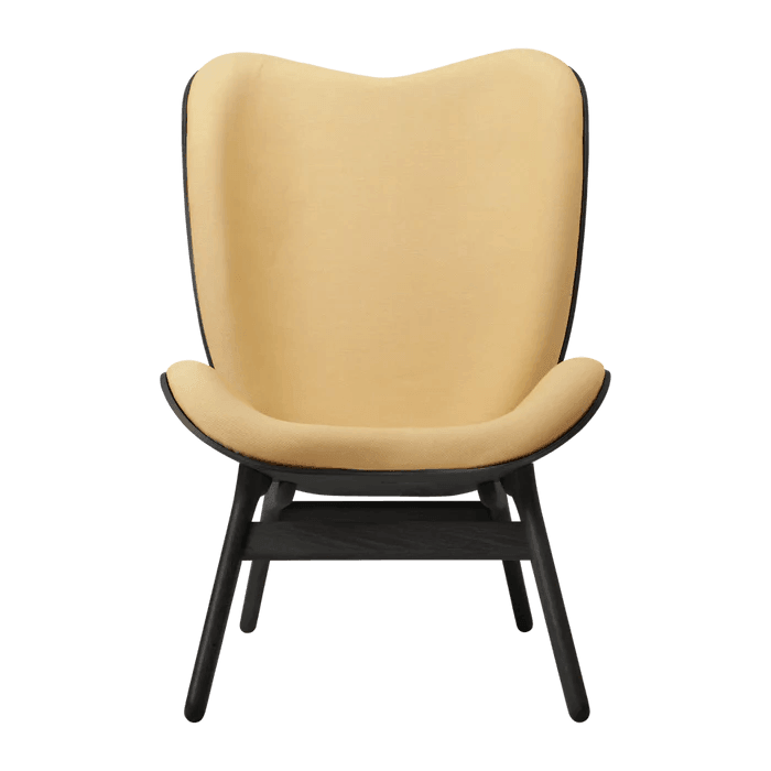 The Conversation Piece fabric high chair with black frame