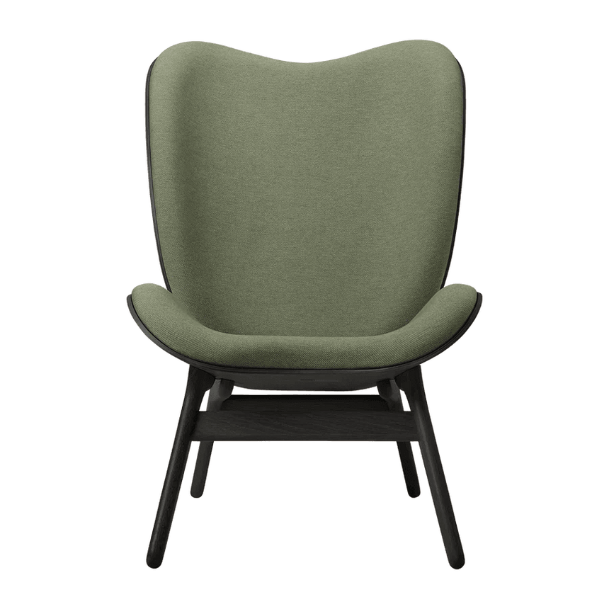 The Conversation Piece fabric high chair with black frame