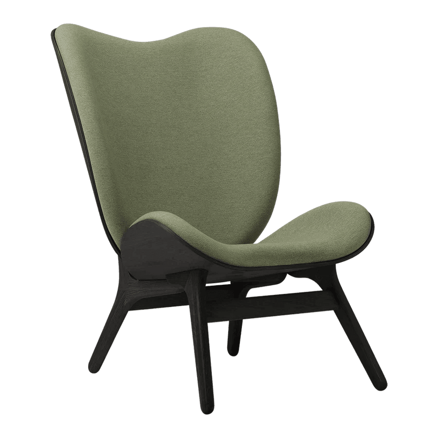 The Conversation Piece fabric high chair with black frame