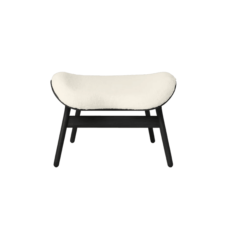 The Conversation Piece Faux Fur Footstool with Black Frame