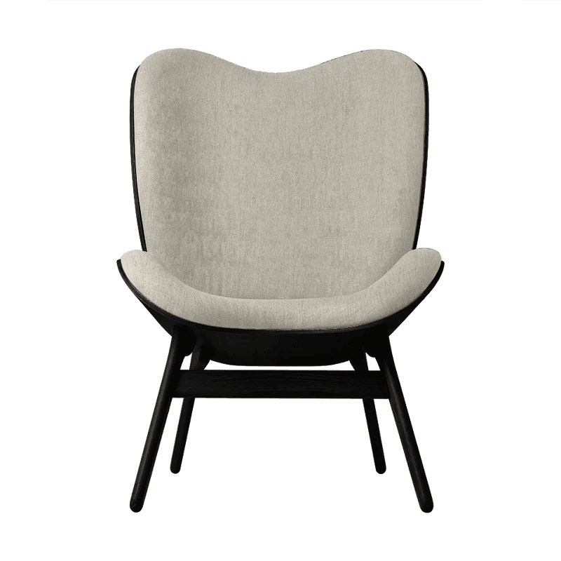 The Conversation Piece fabric high chair with black frame