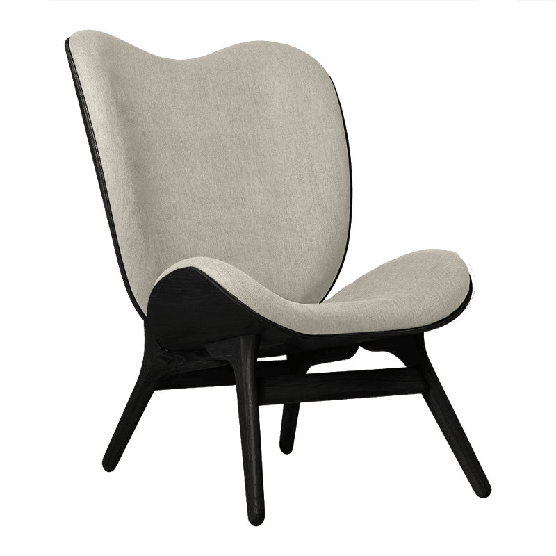 The Conversation Piece fabric high chair with black frame