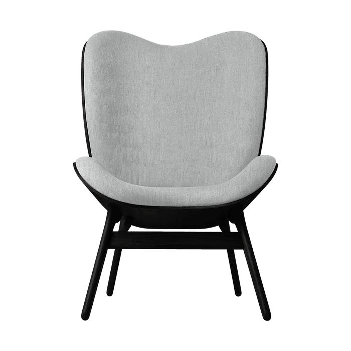 The Conversation Piece fabric high chair with black frame