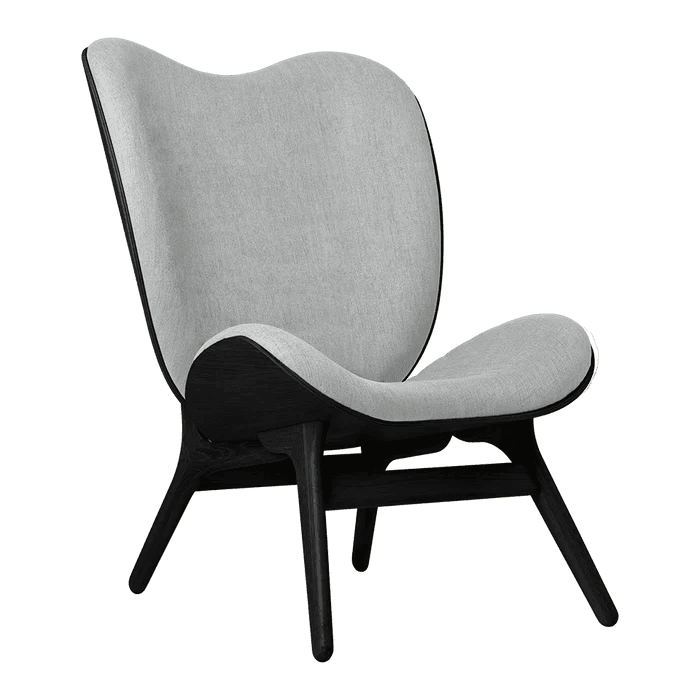 The Conversation Piece fabric high chair with black frame