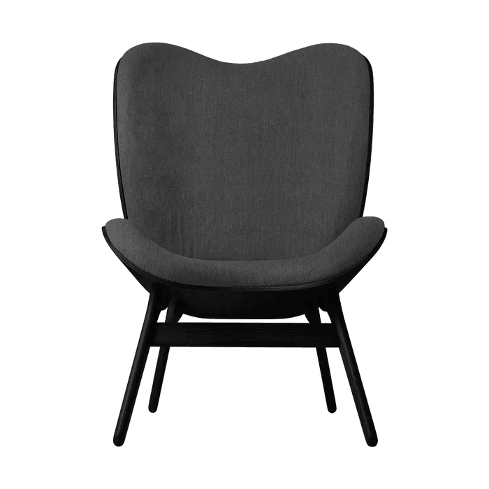 The Conversation Piece fabric high chair with black frame